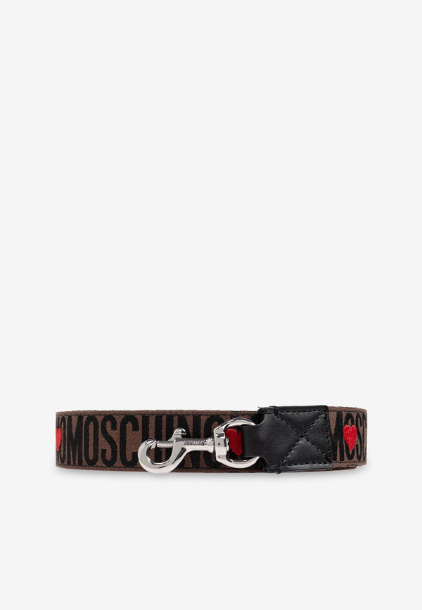 Moschino Logo Jacquard Dog Leash Brown 2428M A7721 8318-1103