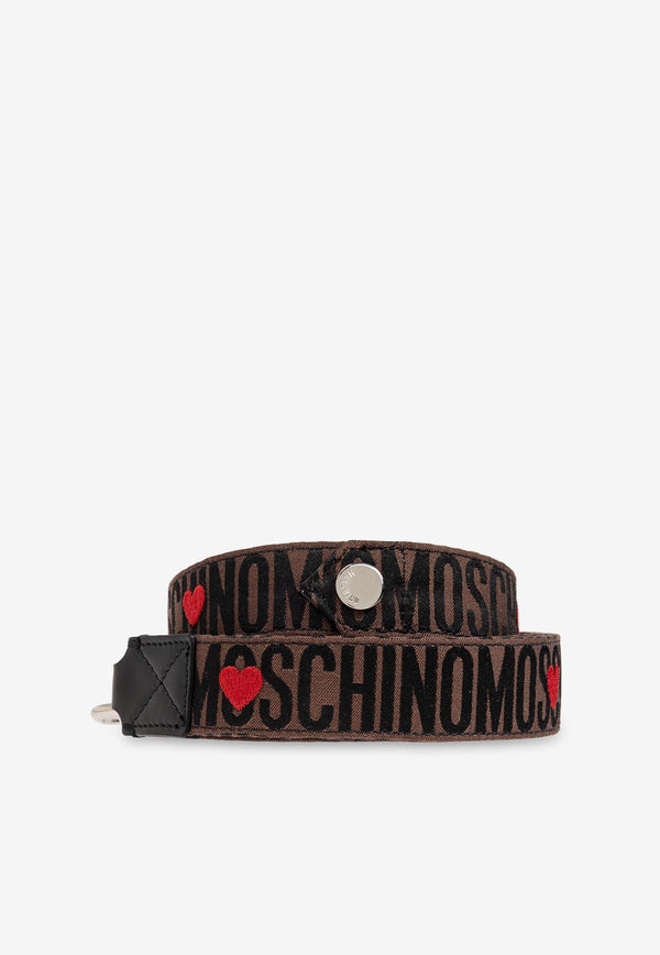 Moschino Logo Jacquard Dog Leash Brown 2428M A7721 8318-1103