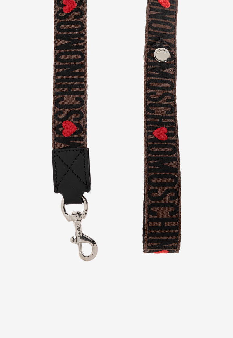 Moschino Logo Jacquard Dog Leash Brown 2428M A7721 8318-1103