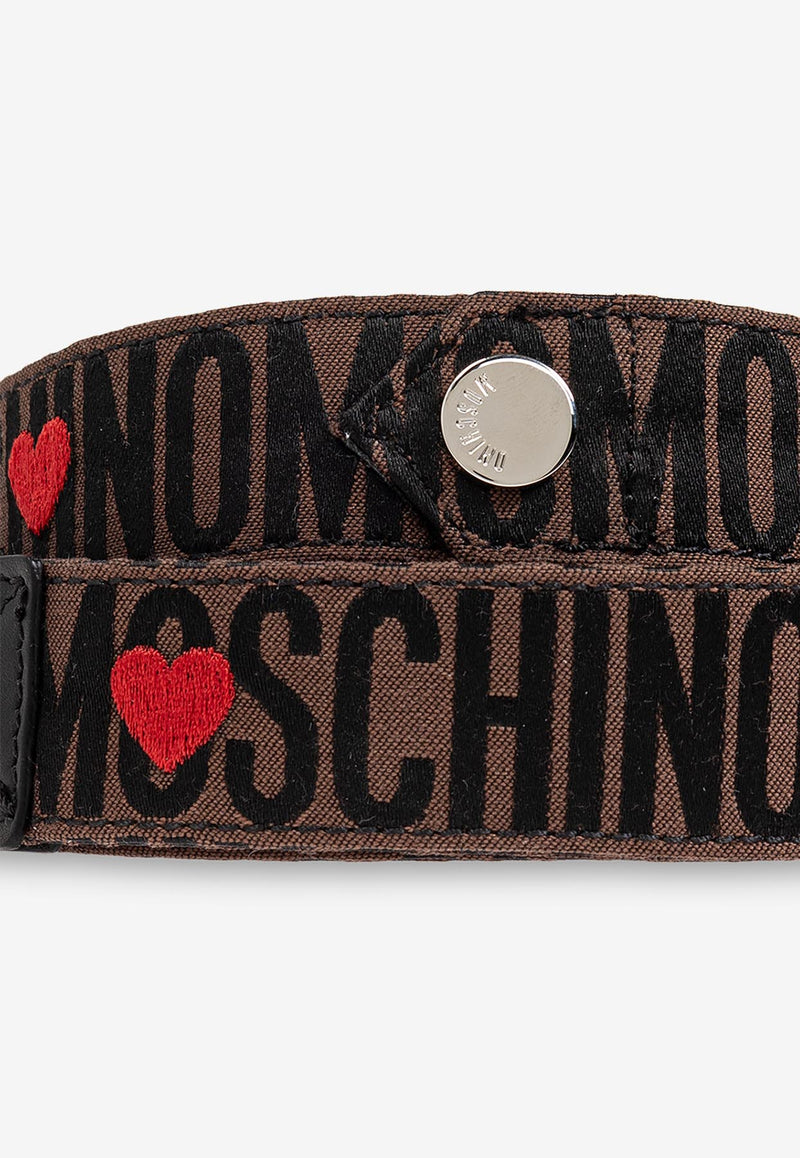 Moschino Logo Jacquard Dog Leash Brown 2428M A7721 8318-1103