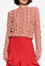 Moschino 3D Ruffles Knitted Sweater Pink 242D J0912 5404-0188