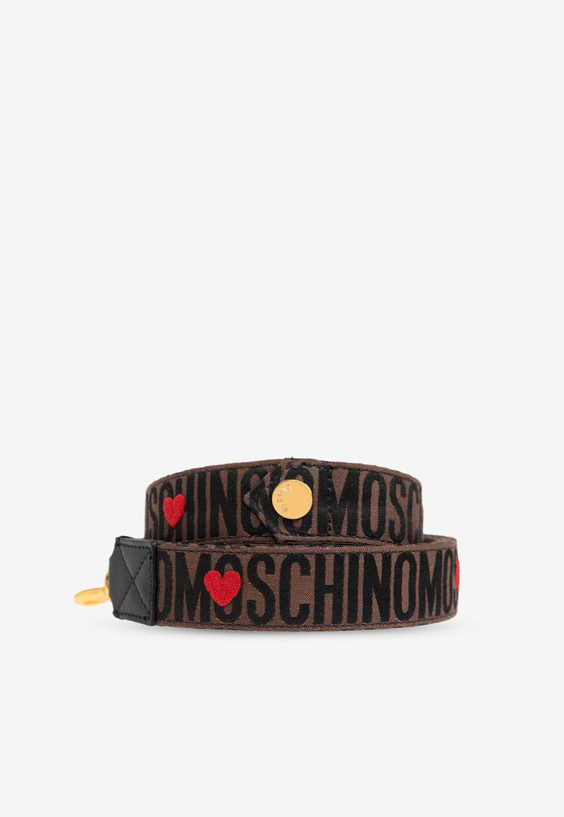 Moschino Logo Jacquard Dog Leash Brown 2428M A7721 8318-2103