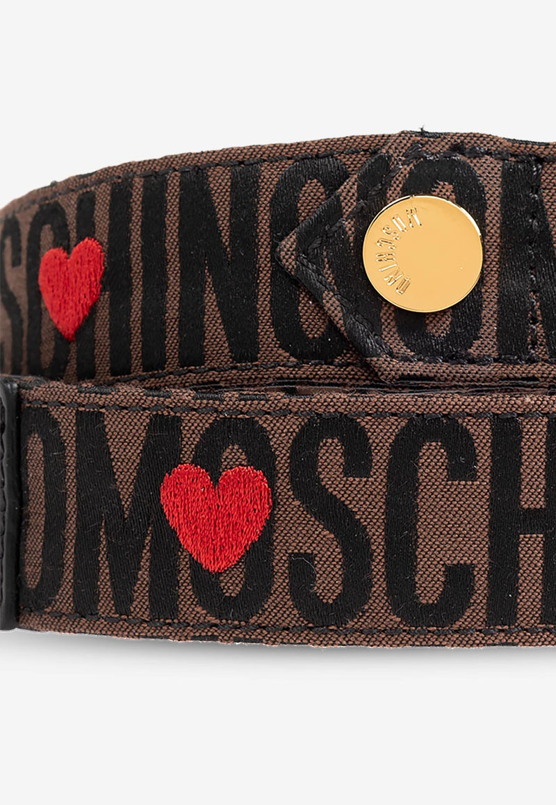 Moschino Logo Jacquard Dog Leash Brown 2428M A7721 8318-2103