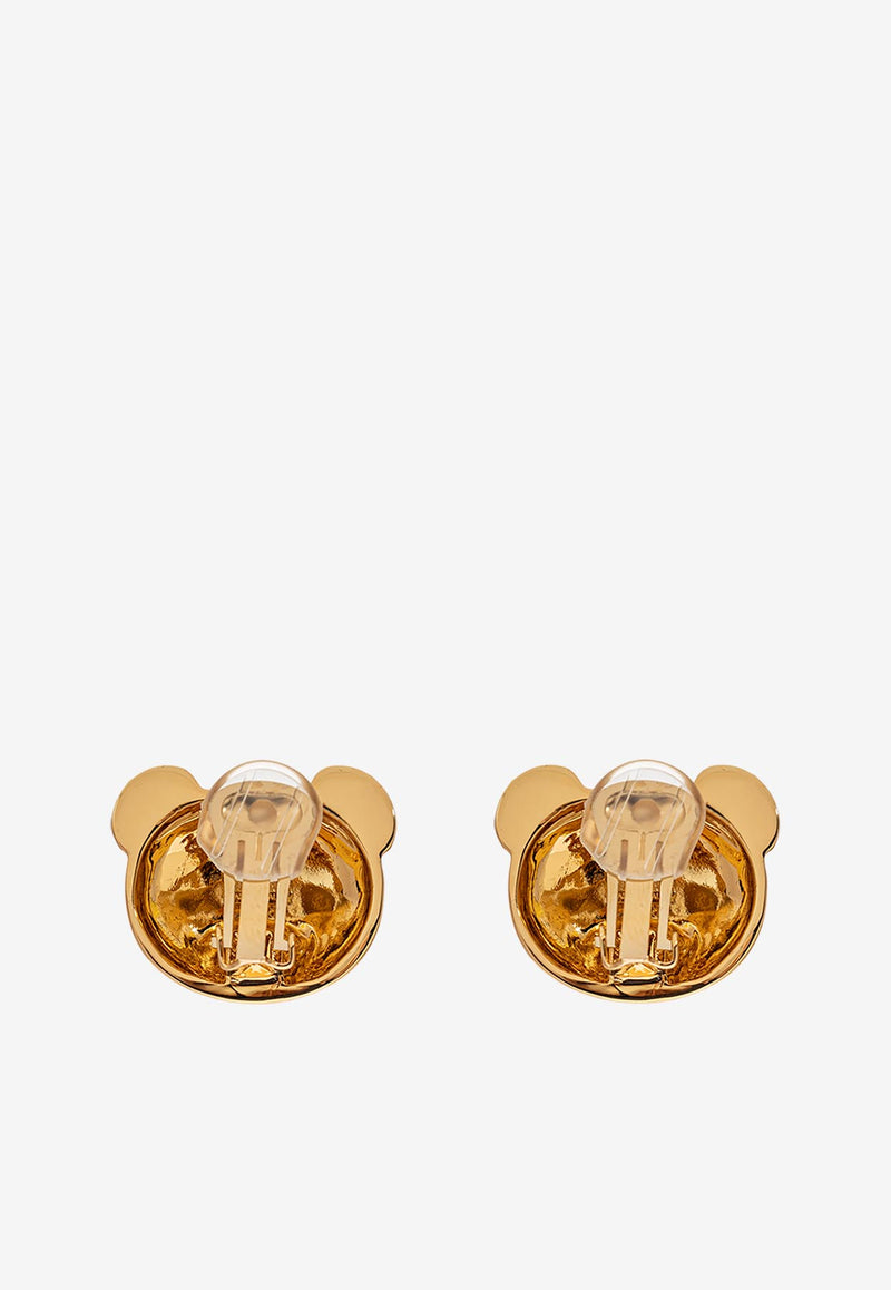 Moschino Small Teddy Bear Stud Earrings Gold 24271 A9106 8402-0606