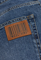 Moschino Logo Patch Wide-Leg Jeans Blue 242ZZ A0322 5222-0295