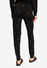 Moschino Heart Print Wool Leggings Black 242EM A0380 7700-1555