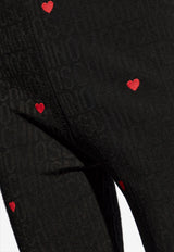 Moschino Heart Print Wool Leggings Black 242EM A0380 7700-1555