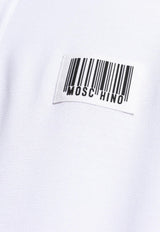 Moschino Barcode Patch Long-Sleeved Polo T-shirt White 242ZZ A1602 5242-0001