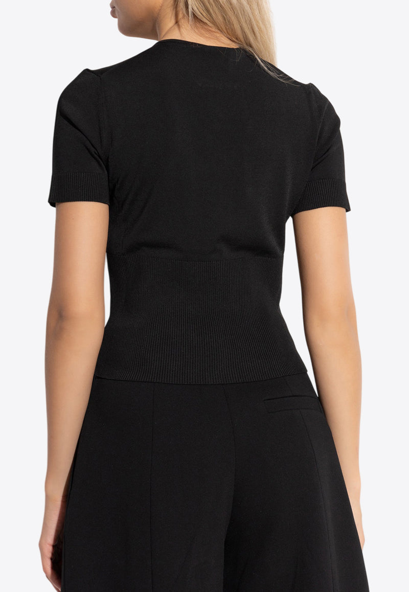 Jacquemus The Pralù Keyhole Short-Sleeved Top Black 243KN470 2358-990