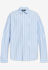 Jacquemus The Simon Striped Button-Up Shirt Light Blue 246SH001 1691-3EV