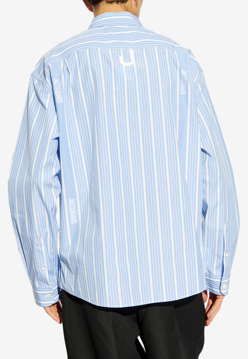 Jacquemus The Simon Striped Button-Up Shirt Light Blue 246SH001 1691-3EV