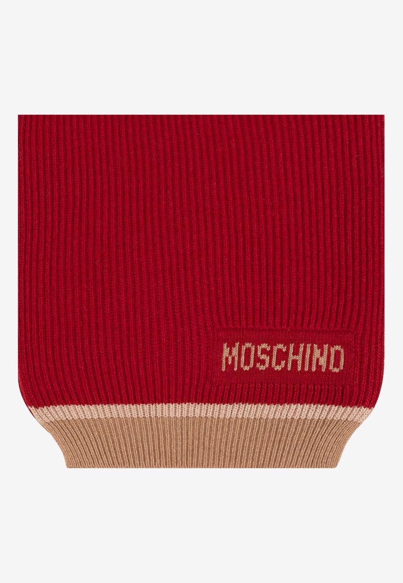 Moschino Logo Intarsia Scarf Red 30822 M3181-007