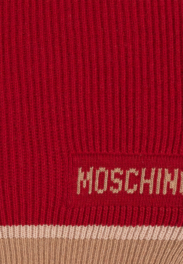 Moschino Logo Intarsia Scarf Red 30822 M3181-007