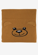 Moschino Teddy Bear Motif Wool Scarf Brown 50233 M5803-001