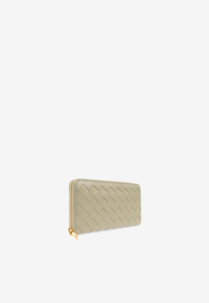 Bottega Veneta Intrecciato Leather Zip-Around Wallet Travertine  742332 VCPP6-8369