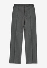 Bottega Veneta Straight-Leg Wool Pants Gray 716950 V4C80-1962