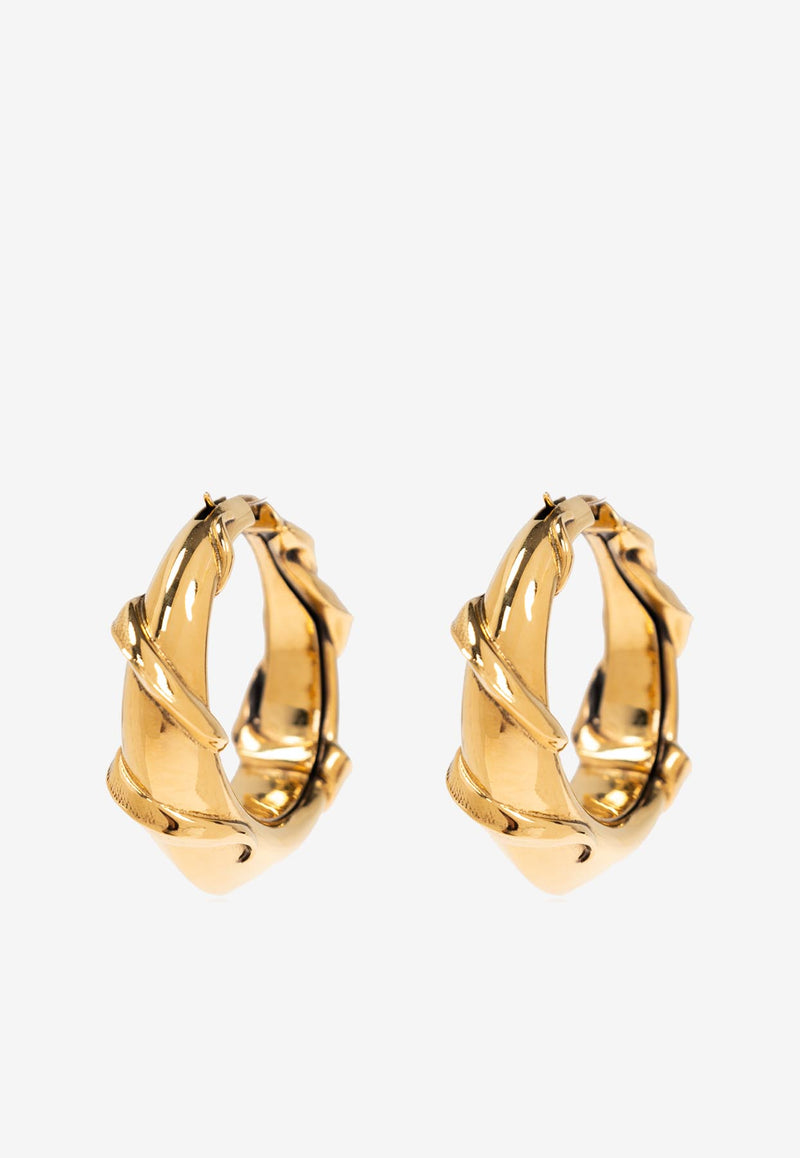 Alexander McQueen Engraved Snake Hoop Earrings Gold 798891 J160K-8500