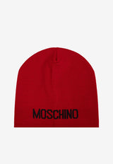 Moschino Logo Intarsia Wool-Blend Beanie Red 65294 M3132-071