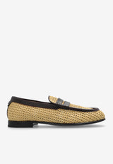 Dolce 
Gabbana City Blanco Woven Raffia Loafers Beige A30260 AV842-8C872