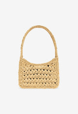 Dolce 
Gabbana 3.5 Raffia Crochet Shoulder Bag Beige BB7657 A4547-80006