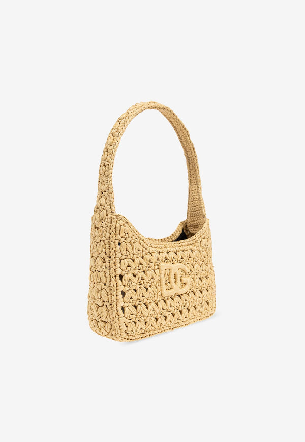 Dolce 
Gabbana 3.5 Raffia Crochet Shoulder Bag Beige BB7657 A4547-80006