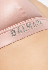 Balmain Logo Embroidered Bikini Pink BKB852140 0-651