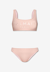 Balmain Logo Embroidered Bikini Pink BKBS02100 0-651