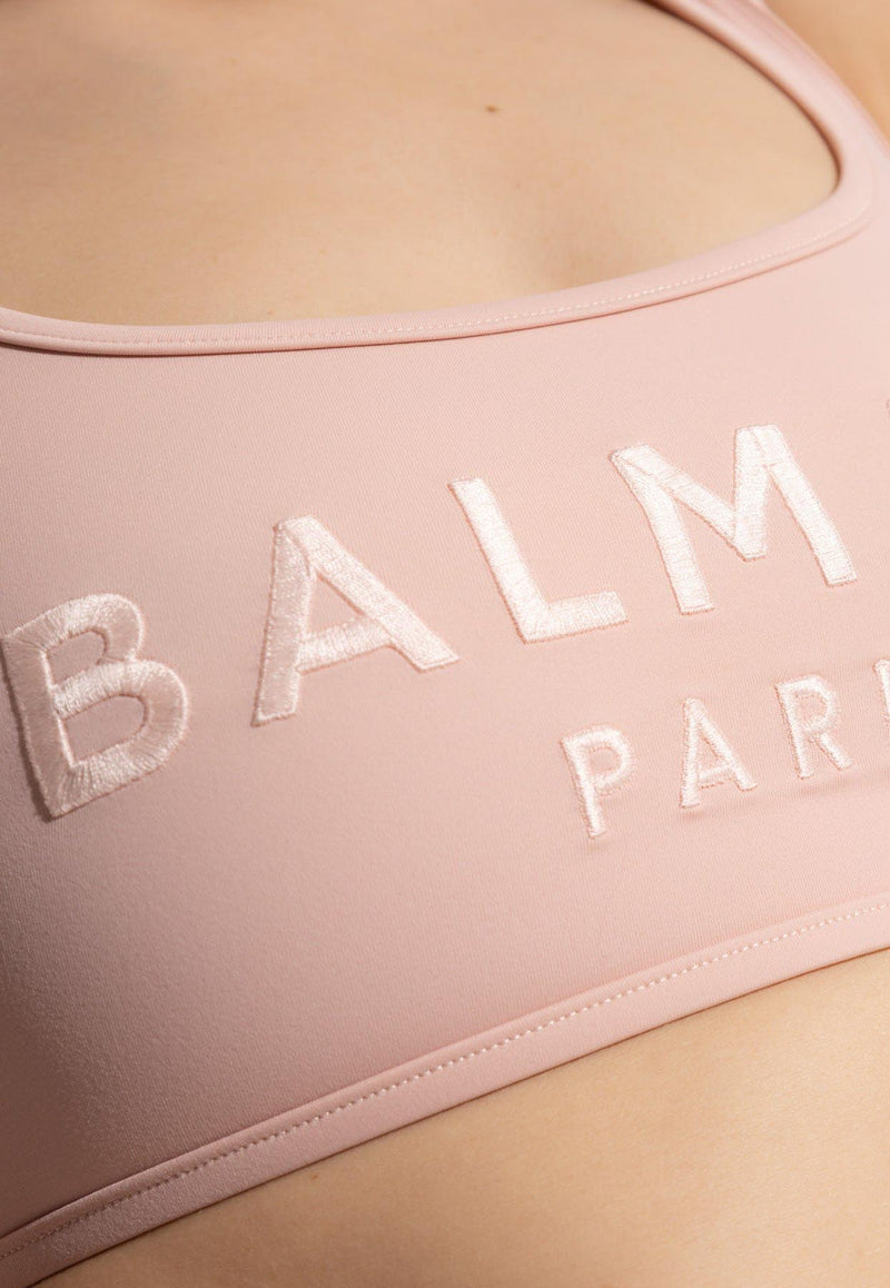 Balmain Logo Embroidered Bikini Pink BKBS02100 0-651