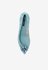 Dolce 
Gabbana Bellucci 60 Crystal Embellished Lace Pumps Light Blue CD0066 AL198-80605