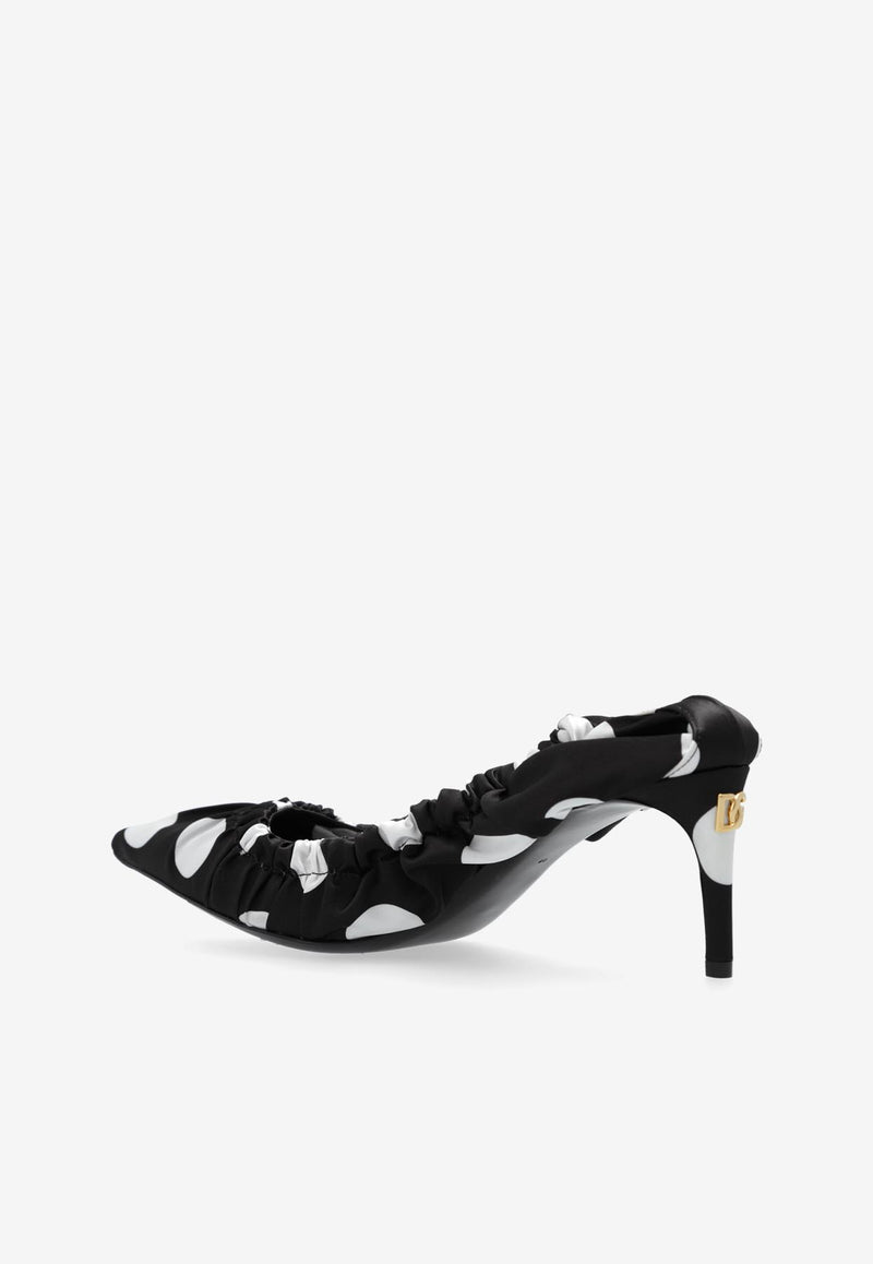 Dolce 
Gabbana 65 Polka Dot Satin Pumps Black CD1867 AV885-HNXUW