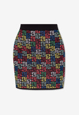 Balmain Pop Monogram Knitted Mini Skirt Multicolor DF1LB004 KG80-AAA