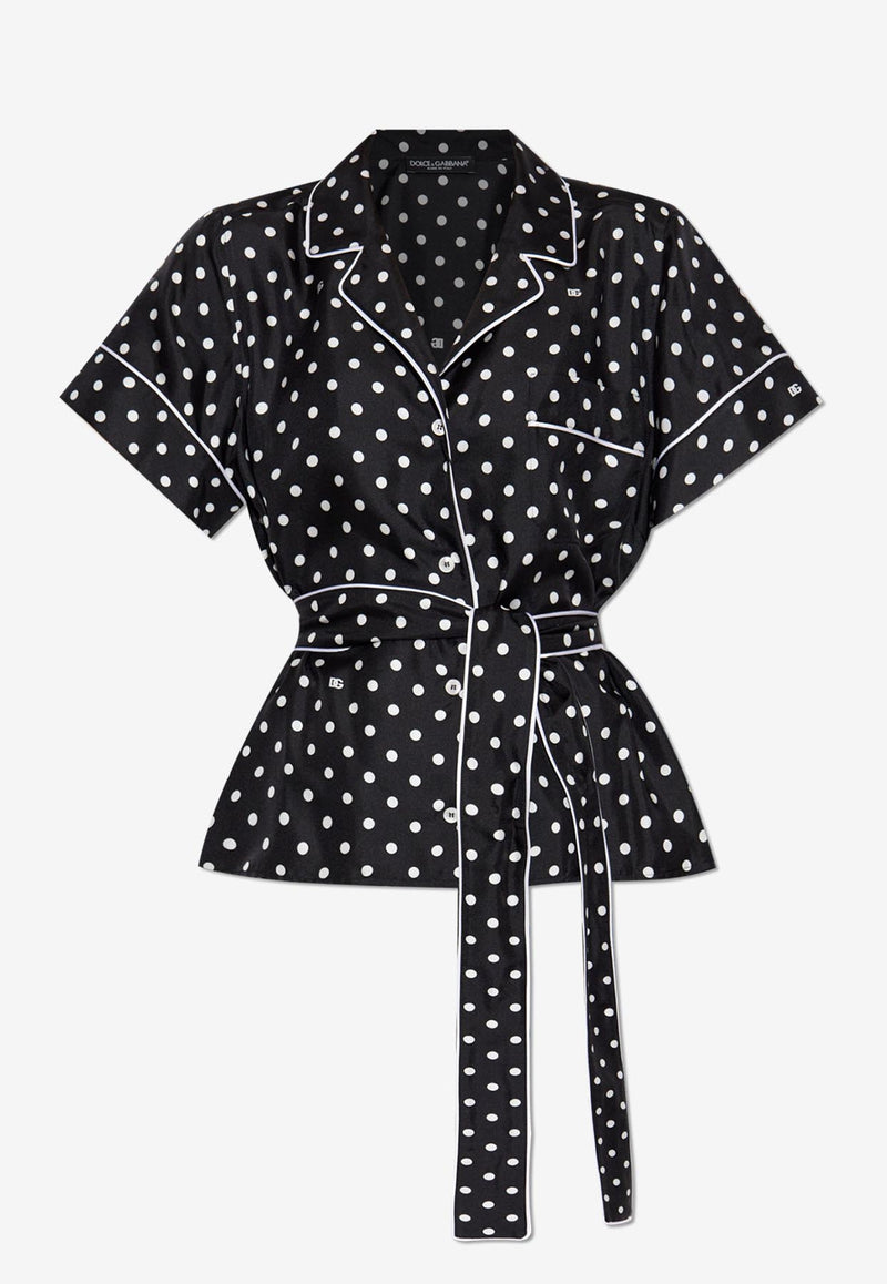 Dolce 
Gabbana Polka Dot Silk Shirt Black F5G67T IS1VM-HNZQW