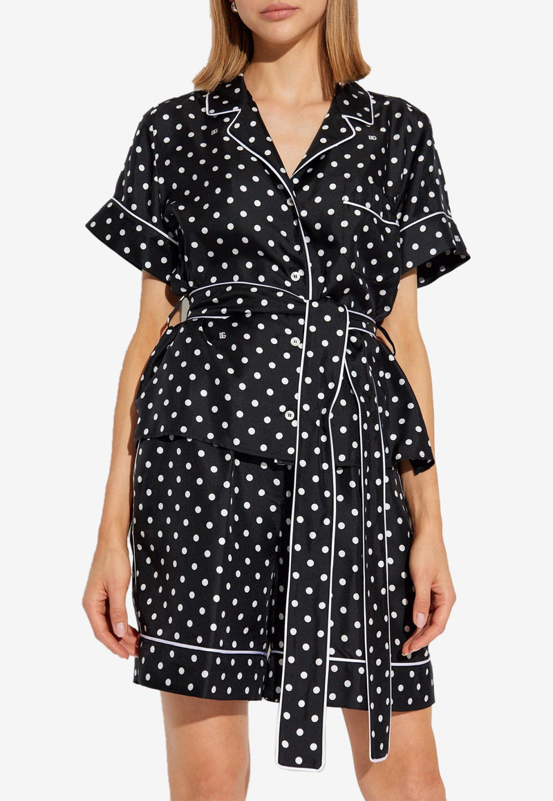 Dolce 
Gabbana Polka Dot Silk Shirt Black F5G67T IS1VM-HNZQW