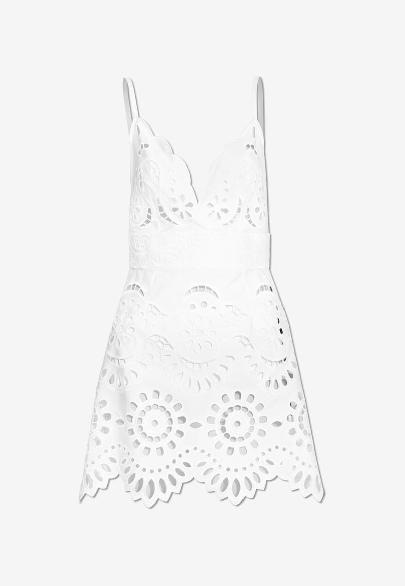 Dolce 
Gabbana Broderie Anglaise Poplin Mini Dress White F6JIHZ GDCJR-W0800