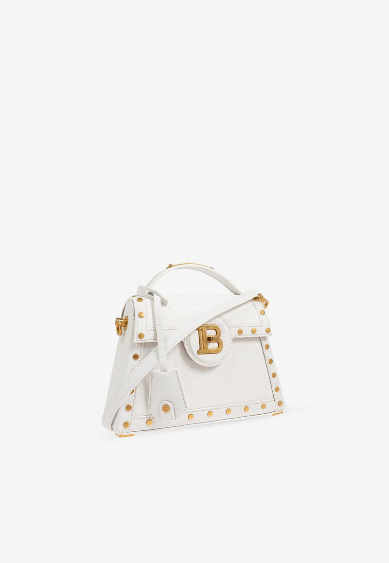 Balmain B-Buzz Snakeskin-Effect Crossbody Bag White DN1DB910 LEHG-0FA