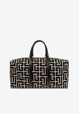 Balmain Maxi Monogram Jacquard Duffel Bag Black DM1EC173 TJXP-GFE