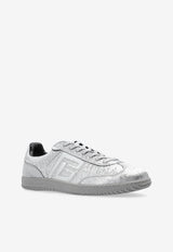 Balmain Swan Metallic Leather Low-Top Sneakers Silver DM1VI360 LMRT-9KA