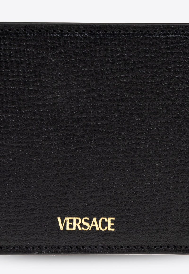 Versace Medusa Biggie Bi-Fold Leather Wallet Black DPU2463 1A10544-1B00V