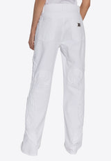 Dolce 
Gabbana Embroidered Boyfriend Jeans White FTCGNZ G8LC6-S9001