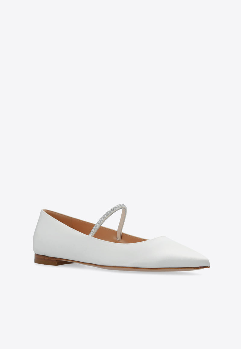 Gianvito Rossi Meridia Pointed-Toe Flats White G22161 05CUO-RCABIBI