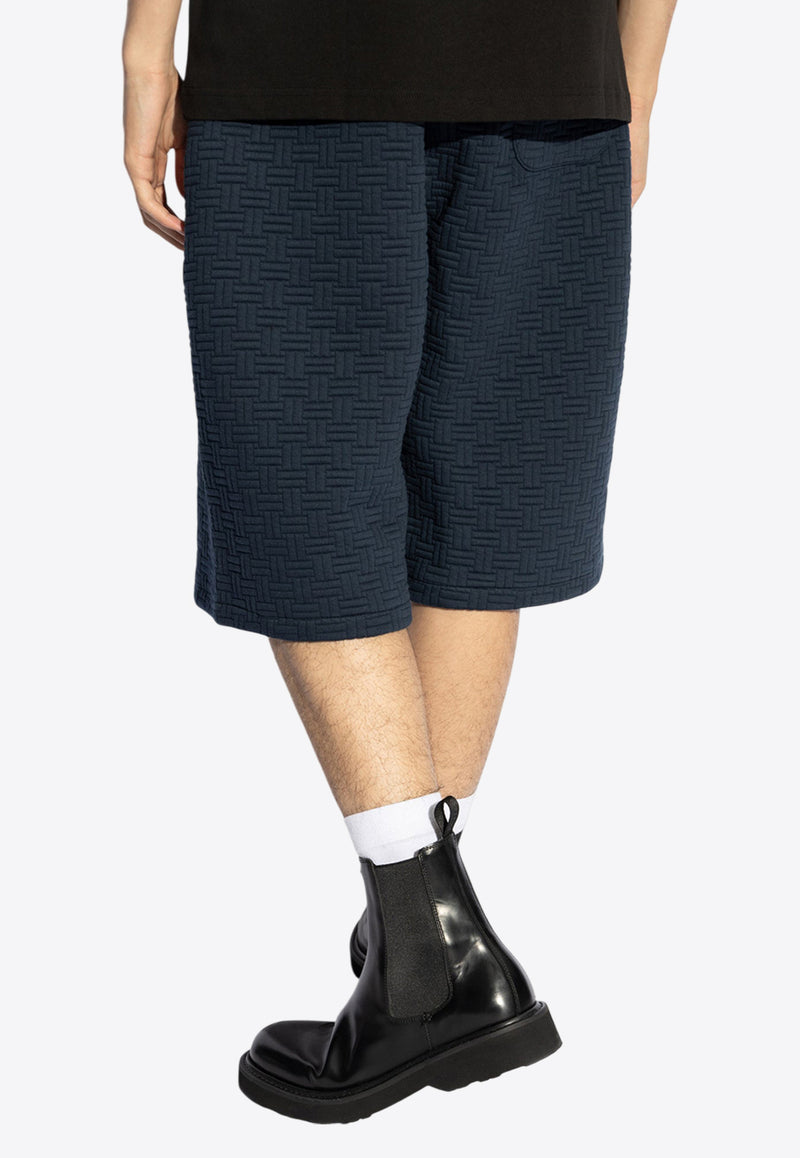 Kenzo Signature Weave Oversized Shorts Navy FE65PA821 4MU-79