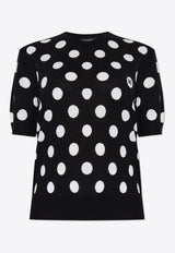 Dolce 
Gabbana Polka Dot Knit Top Black FXX22T JCVYK-N0004