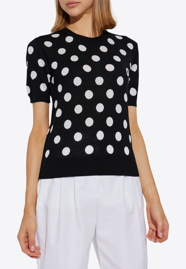 Dolce 
Gabbana Polka Dot Knit Top Black FXX22T JCVYK-N0004