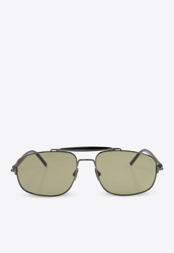 Tom Ford Aviator Metal Sunglasses Gray FT1127-P 0-5708N