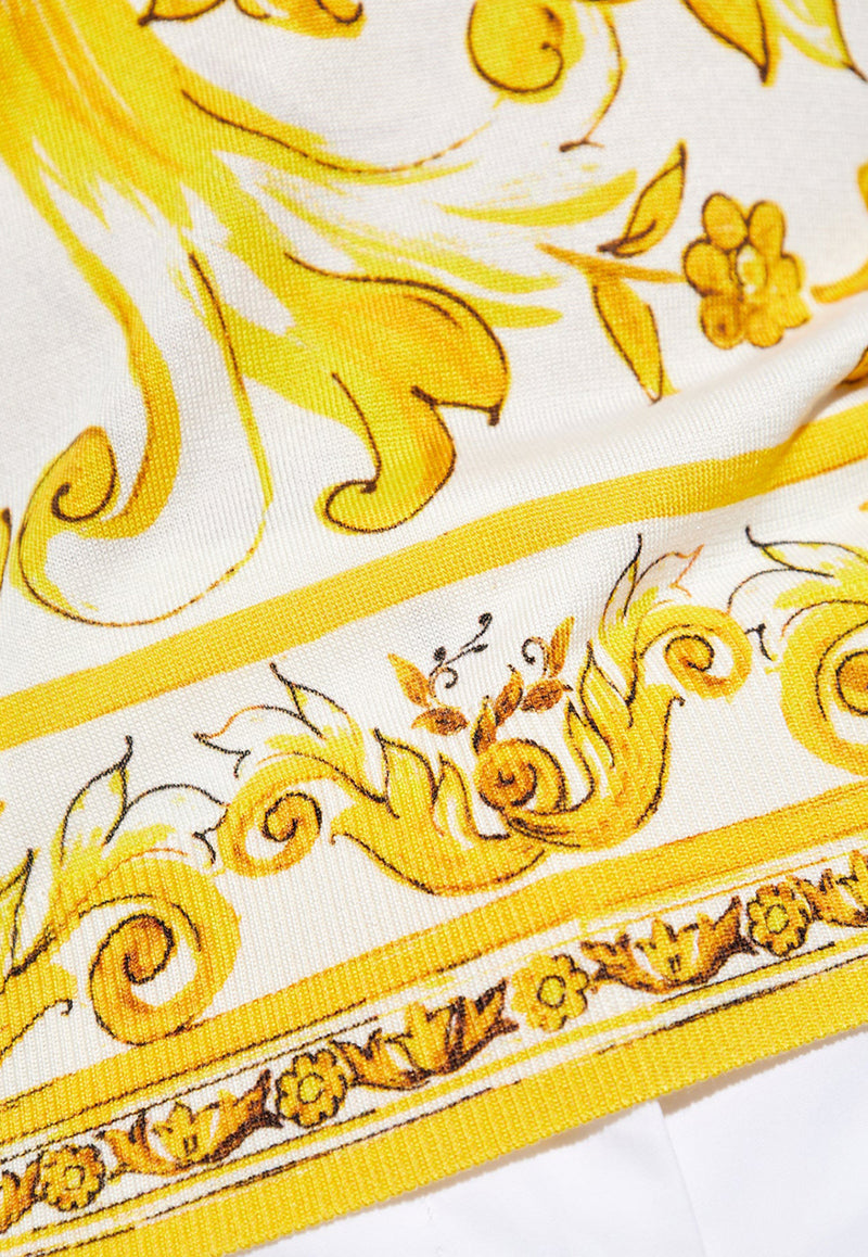 Dolce 
Gabbana Majolica Print Silk Sleeveless Top Yellow FXT01T JAHKG-HG3TN