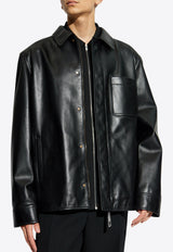 Loewe Zip-Up Leather Overshirt Black H526Y31L29 0-BLACK