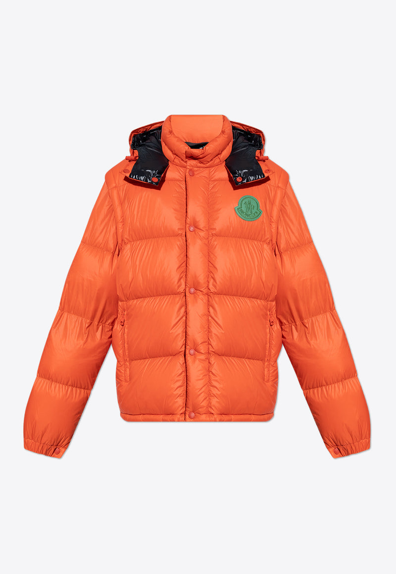 Moncler Cyclone Down Jacket with Detachable Sleeves Orange J20911A00022 596RD-347