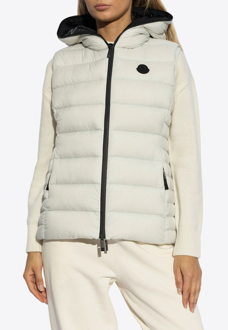 Moncler Barraux Down Hooded Vest White J20931A00033 596K7-90D