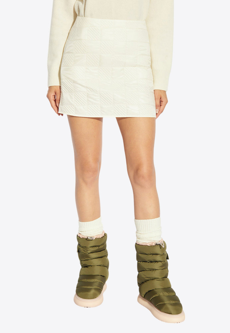 Moncler Quilted A-line Mini Skirt Cream J20932D00001 788LM-034