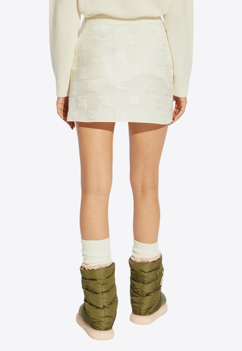 Moncler Quilted A-line Mini Skirt Cream J20932D00001 788LM-034